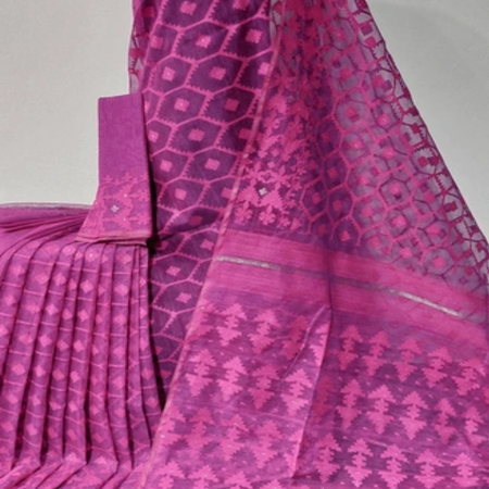 Pink Jamdani Saree