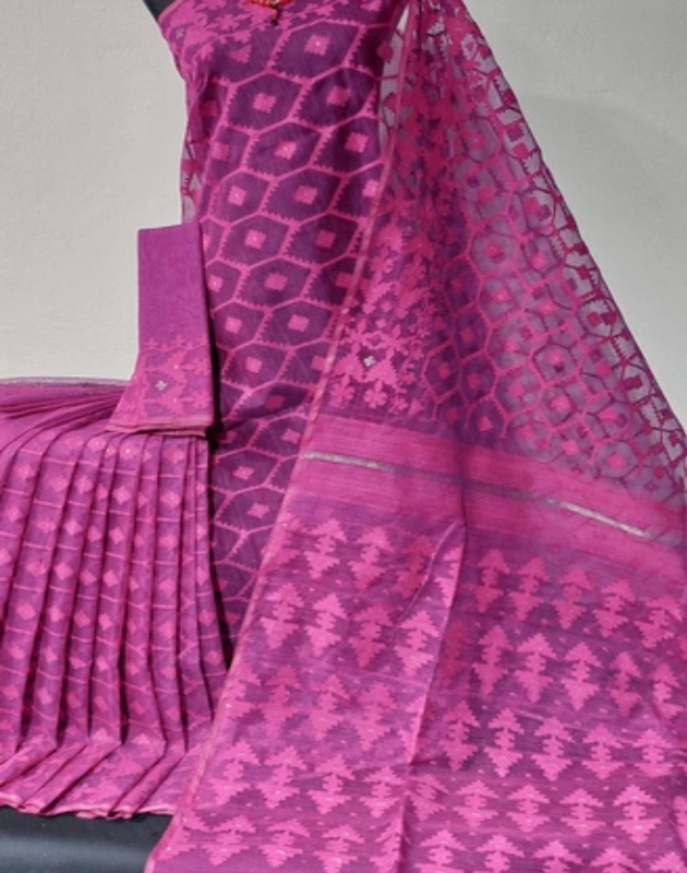 Pink Jamdani Saree