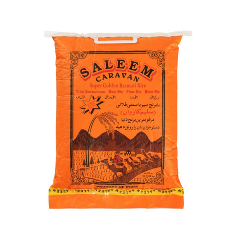 Salam Caravan Super Golden Basmati Rice - 10LB. 10LB X 4 Pack Per Case. Product of India.