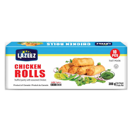 Lazeez Chicken Spring Rolls 300g (10pcs). 300g X 20 Pack Per Case. Product of Canada. Save $15