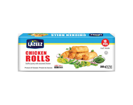 Lazeez Chicken Spring Rolls 300g (10pcs). 300g X 20 Pack Per Case. Product of Canada. Save $15