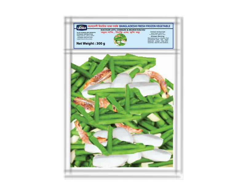 Lazeez Kachur Loti, Chingri, Mukhii 300g. 300g X 24 Pack Per Case.  Factory Price, Save $24