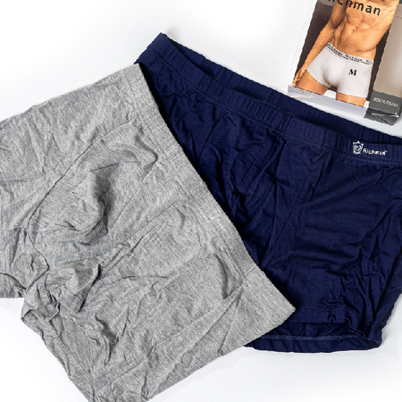Men’s 2 Pack Cotton Boxers by RICHMAN (Blue & Ash)