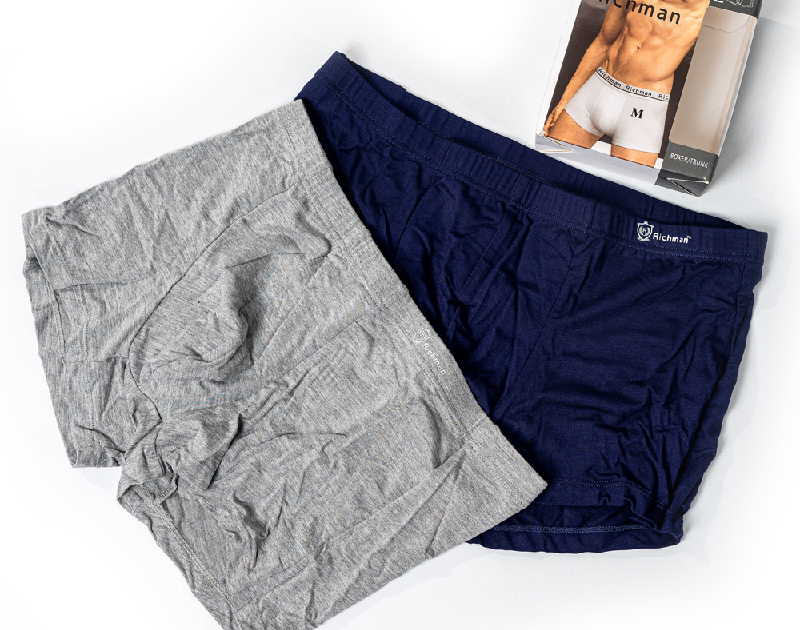 Men’s 2 Pack Cotton Boxers by RICHMAN (Blue & Ash)