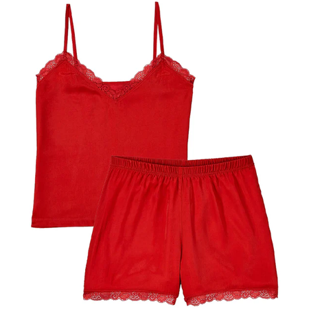 Womens Sleeveless Satin Short Loungewear Pajamas Set