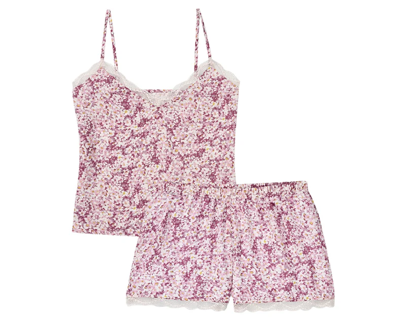 Womens Sleeveless Satin Short Loungewear Pajamas Set