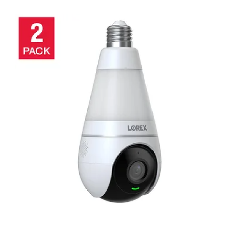 Lorex 2K Wi-Fi Smart Security Camera Lightbulb, 2-pack