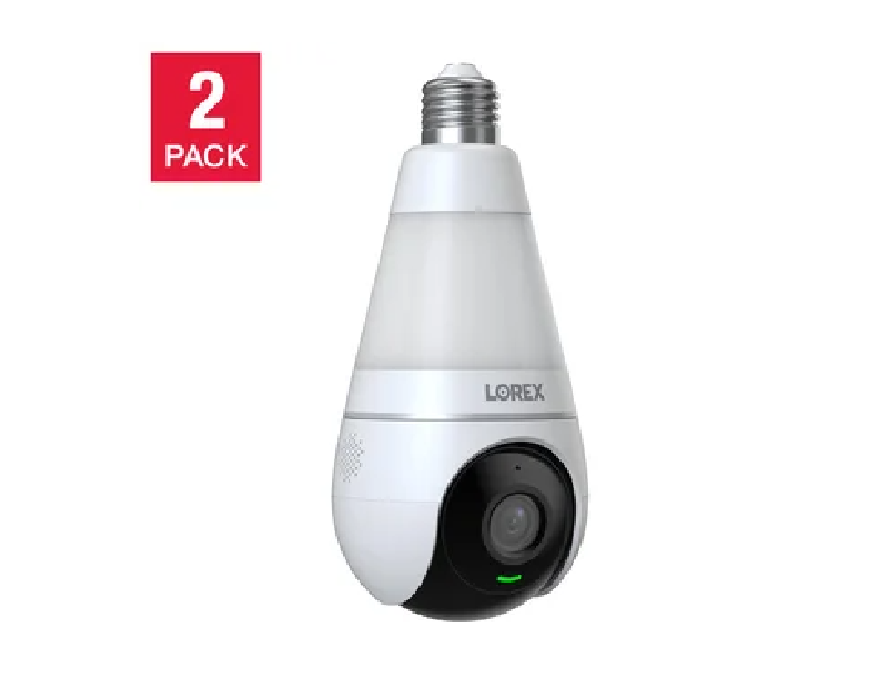 Lorex 2K Wi-Fi Smart Security Camera Lightbulb, 2-pack