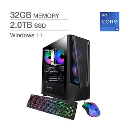 iBUYPOWER Trace Mesh Gaming Desktop, Intel Core i7-14700F - 32GB RAM, 2TB SSD, 8GB NVIDIA GeForce RTX 4060