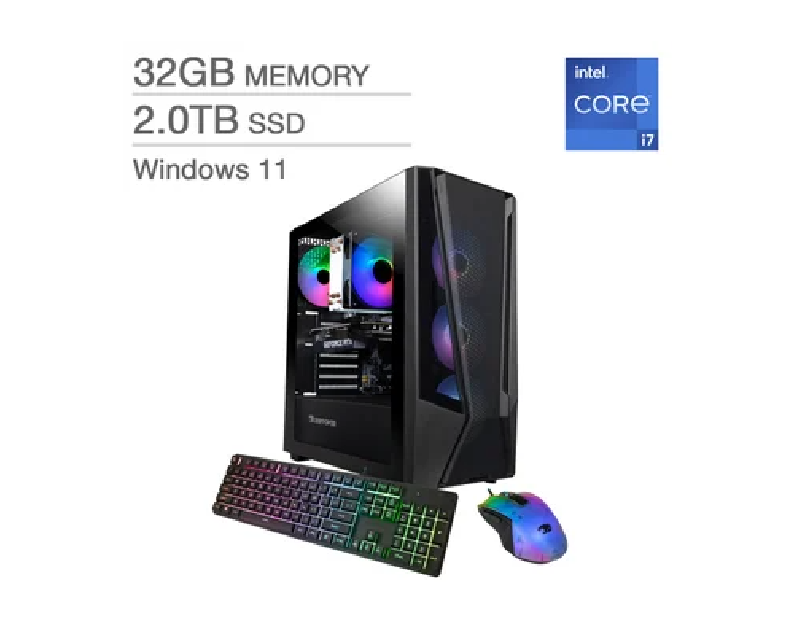 iBUYPOWER Trace Mesh Gaming Desktop, Intel Core i7-14700F - 32GB RAM, 2TB SSD, 8GB NVIDIA GeForce RTX 4060