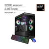 iBUYPOWER Y40 Gaming Desktop, AMD Ryzen 9 9900X – 32GB RAM, 2 TB SSD, 16 GB AMD Radeon RX 9070