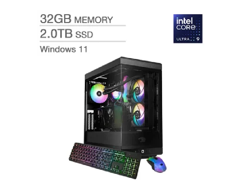 iBUYPOWER Y40 Gaming Desktop, Intel Core Ultra 9 285 – 32GB RAM, 2 TB SSD, 16 GB NVIDIA GeForce RTX 5080