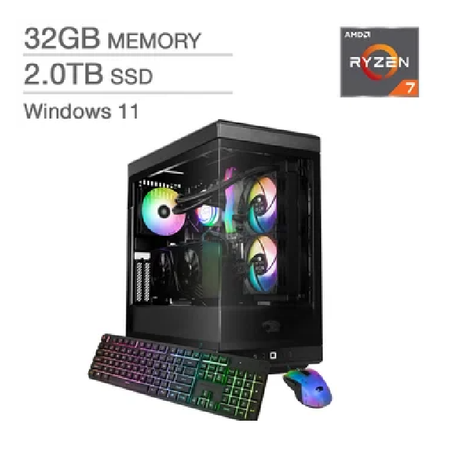 iBUYPOWER Y40 Gaming Desktop, AMD Ryzen 7 9800X3D - 32GB RAM, 2TB SSD, 16 GB AMD Radeon RX 7800 XT