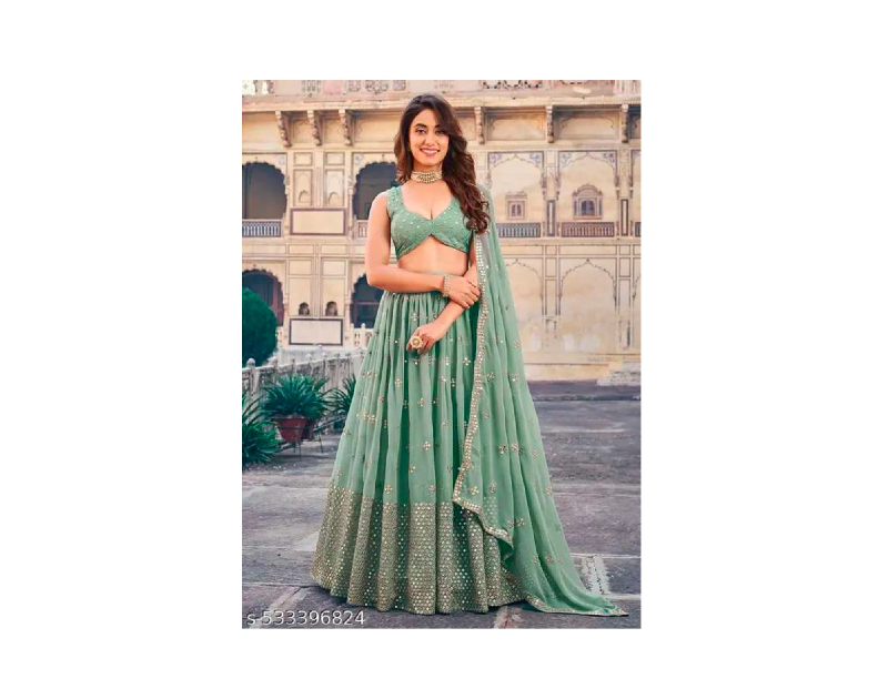 C Green Heavy Lehenga Choli