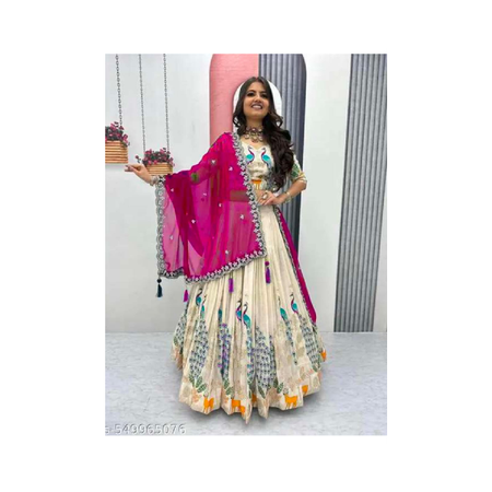 Beautiful Shimmer Embroidery Work  Lehenga Choli & Rangoli Embroidery Dupatta for Women