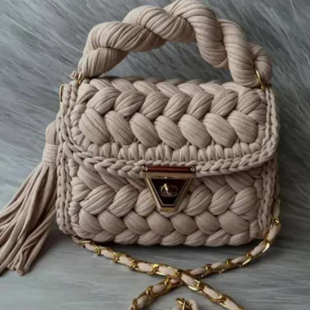 Designer Crochet Bag, Premium Crochet  Shoulder Bag, Unique Crochet Handbag