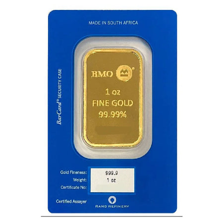 Gold 1 oz Bank Of Montreal .9999 Bar