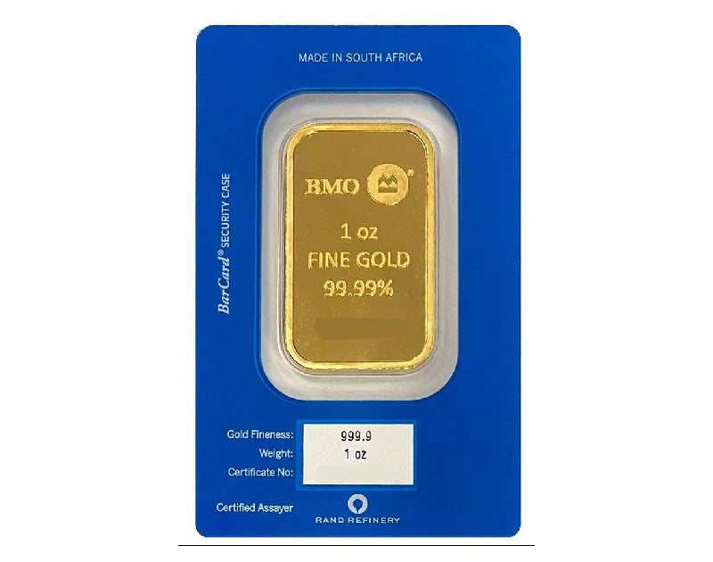 Gold 1 oz Bank Of Montreal .9999 Bar