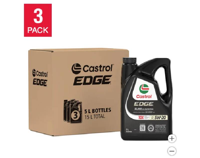 Castrol Edge 5W40 A3/B4 Full Synthetic Engine Oil 3-pack, 5L Jug