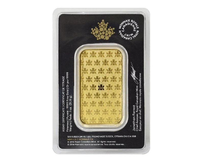 Gold 1 oz Royal Canadian Mint Bar .9999