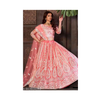 Peach Embroidered Net Lehenga Set
