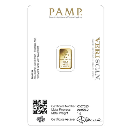 1 Gram Gold Pamp Suisse Bar