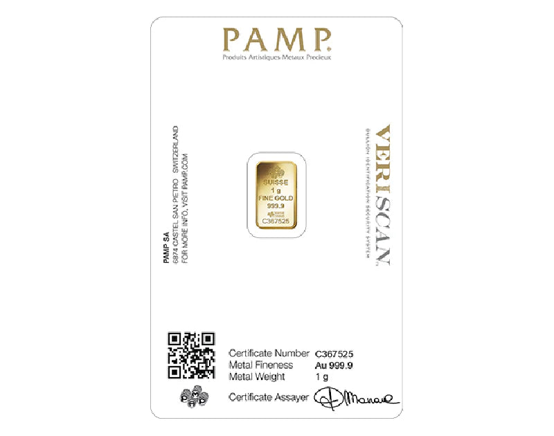 1 Gram Gold Pamp Suisse Bar