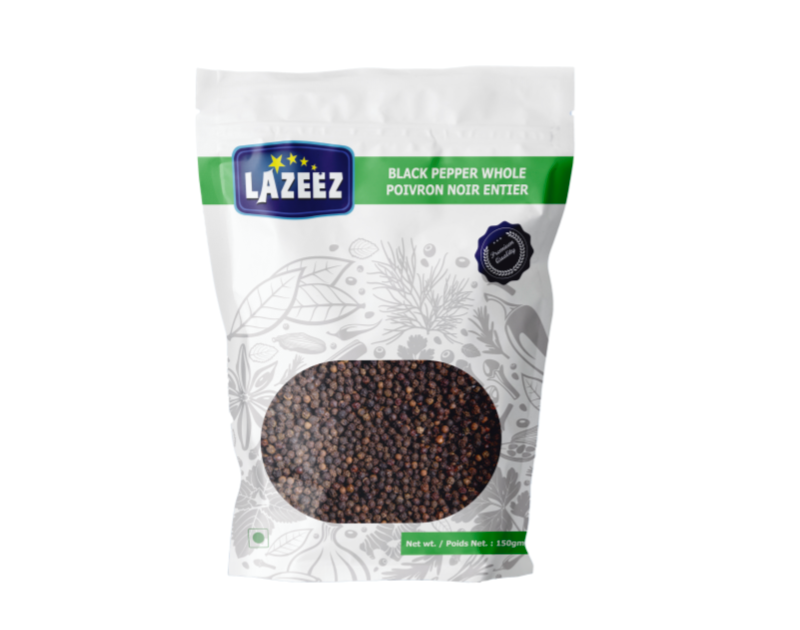 Lazeez Black Pepper Whole 150g