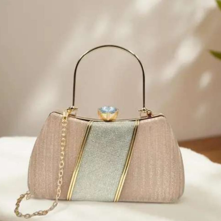 Latest stylist silver clutch for girl and  women - Party wear Clutch - Bridal Clutch