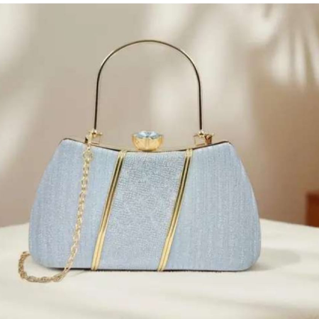 Latest stylist silver clutch for girl and  women - Party wear Clutch - Bridal Clutch