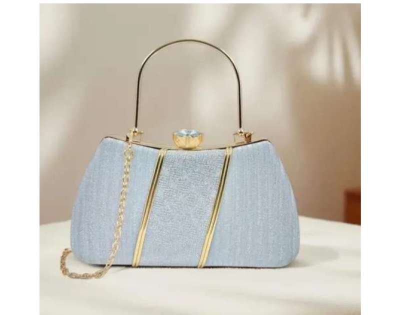 Latest stylist silver clutch for girl and  women - Party wear Clutch - Bridal Clutch