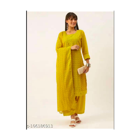 Unstitched Dress Material (SSI SUIT 10 Mustard)