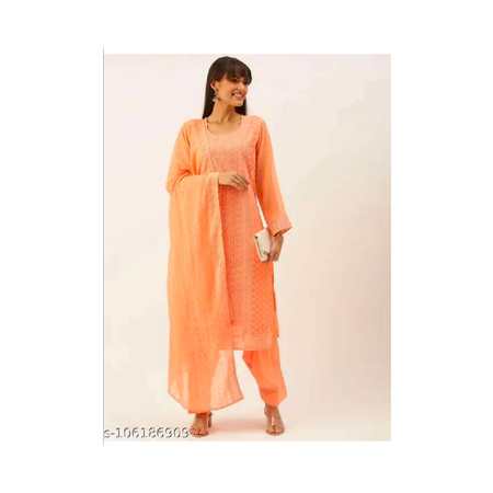 Unstitched Dress  Material (SSI SUIT 13 Peach)