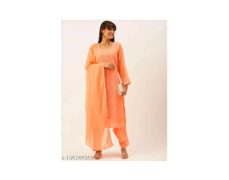 Unstitched Dress  Material (SSI SUIT 13 Peach)