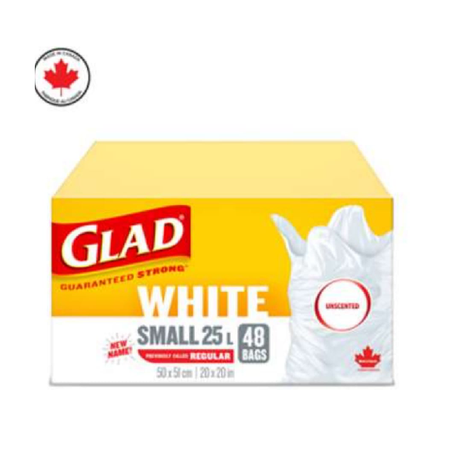 Glad White Small  25L 25 X 25 48bags