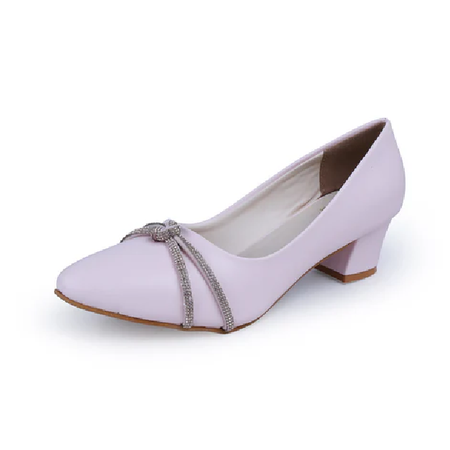 Ladies Heel Shoe (Baby Pink)
