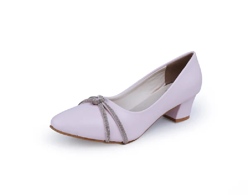 Ladies Heel Shoe (Baby Pink)
