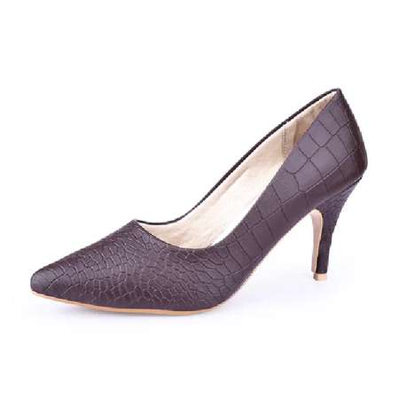 Ladies Heel Shoe (Brown)