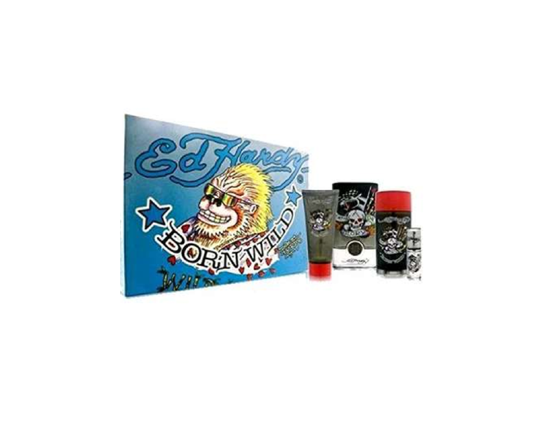 Ed Hardy Born Wild Eau De Parfum gift set 100ml
