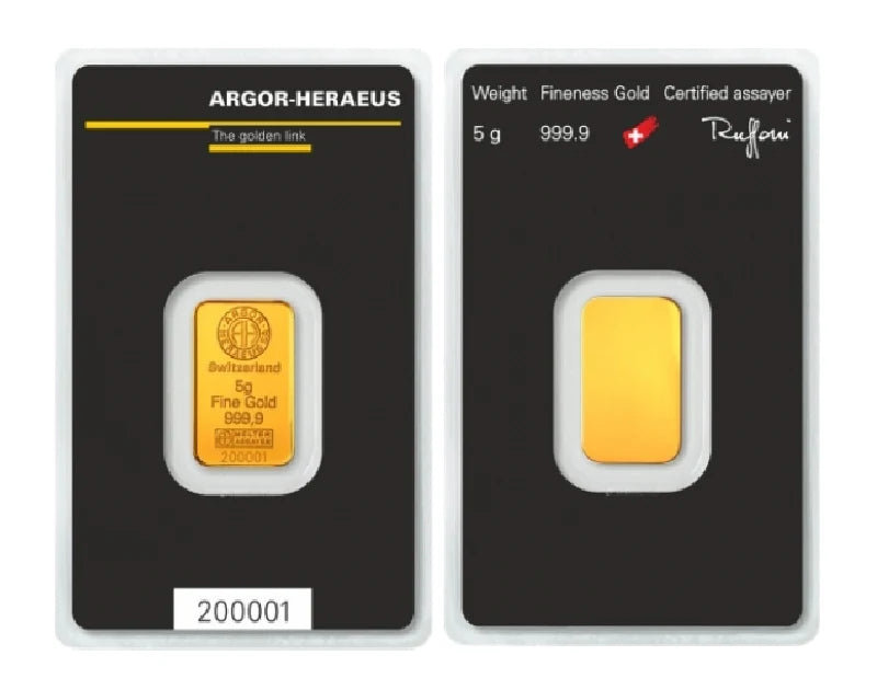 5 Gram Argor Heraeus Swiss Bar