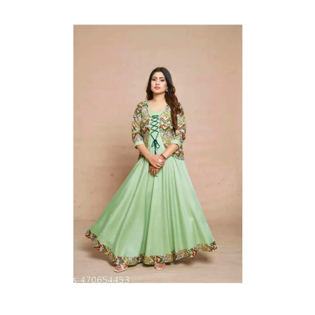 Designer Festive Ethnic Party Wedding  Comfortable Traditional Light Green Kurti