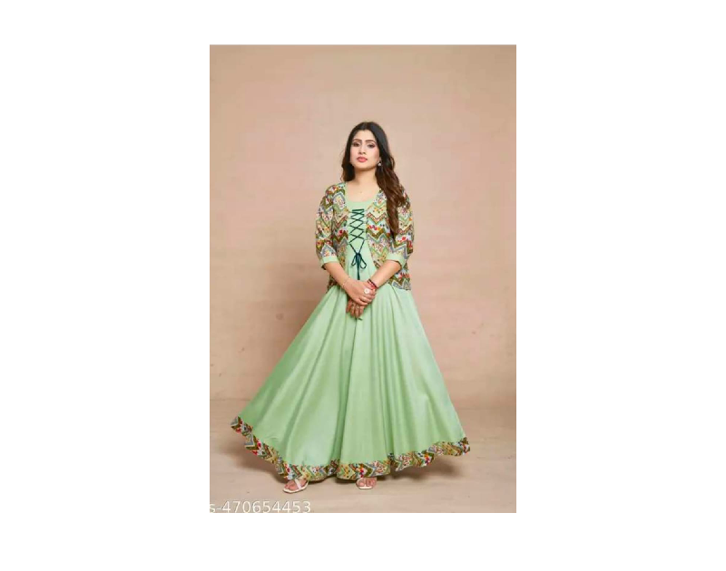 Designer Festive Ethnic Party Wedding  Comfortable Traditional Light Green Kurti