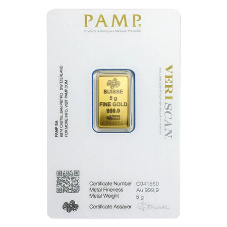 5 Gram Gold Pamp Suisse Bar