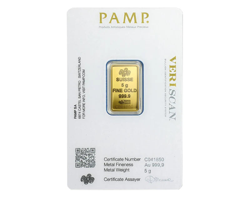 5 Gram Gold Pamp Suisse Bar
