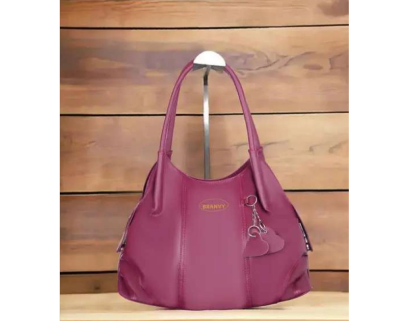 Trendy Grey PU Leather Hobo Bag