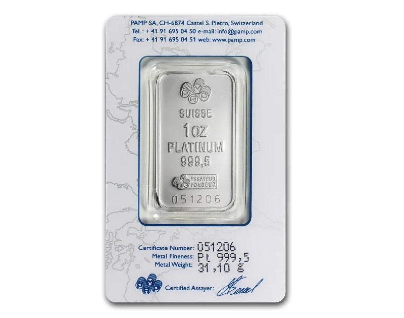 1 oz Platinum Pamp Suisse Bar