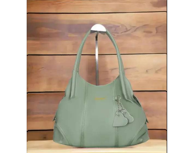Trendy Grey PU Leather Hobo Bag