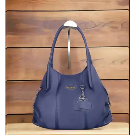 Trendy Grey PU Leather Hobo Bag