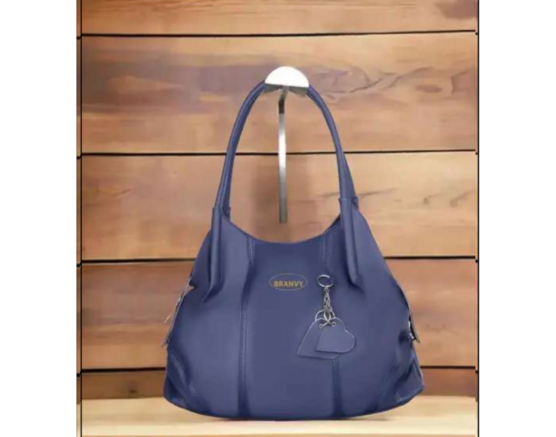 Trendy Grey PU Leather Hobo Bag