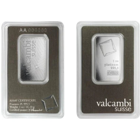 1 oz Platinum Valcambi Suisse Bar